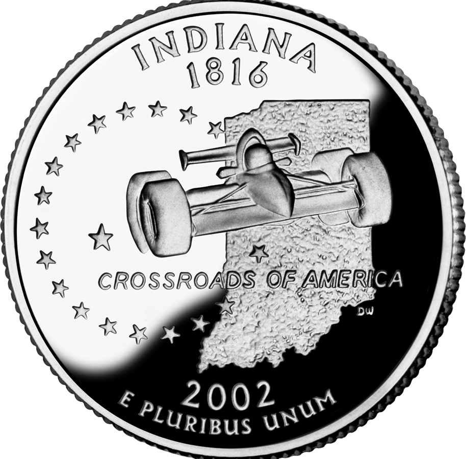 Indiana state quarter reverse
